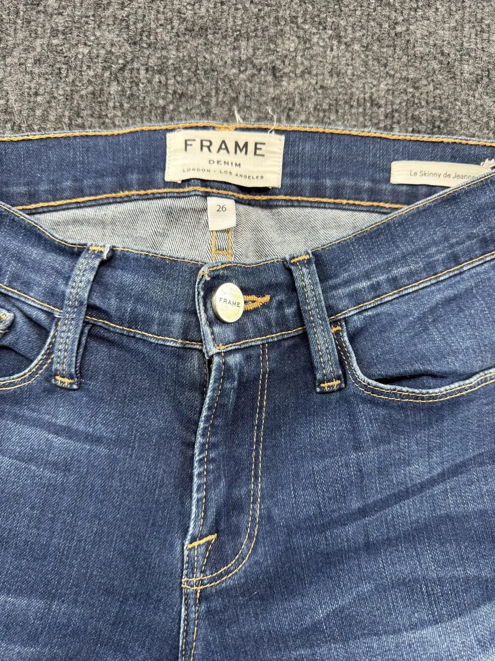 FRAME Jeans Womens 26 Blue Medium Wash Le Skinny De Jeanne Stretch Denim Pants